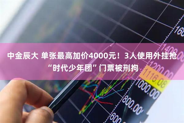 中金辰大 单张最高加价4000元！3人使用外挂抢“时代少年团”门票被刑拘