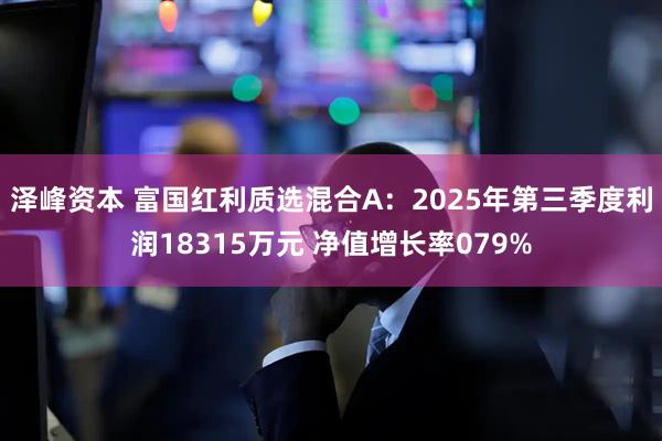 泽峰资本 富国红利质选混合A：2025年第三季度利润18315万元 净值增长率079%